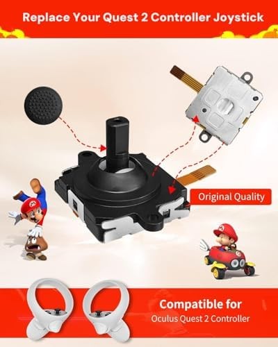 Joystick Replacement Kit for Oculus Quest 2/3 Controller, Repair Kit for Meta Qu
