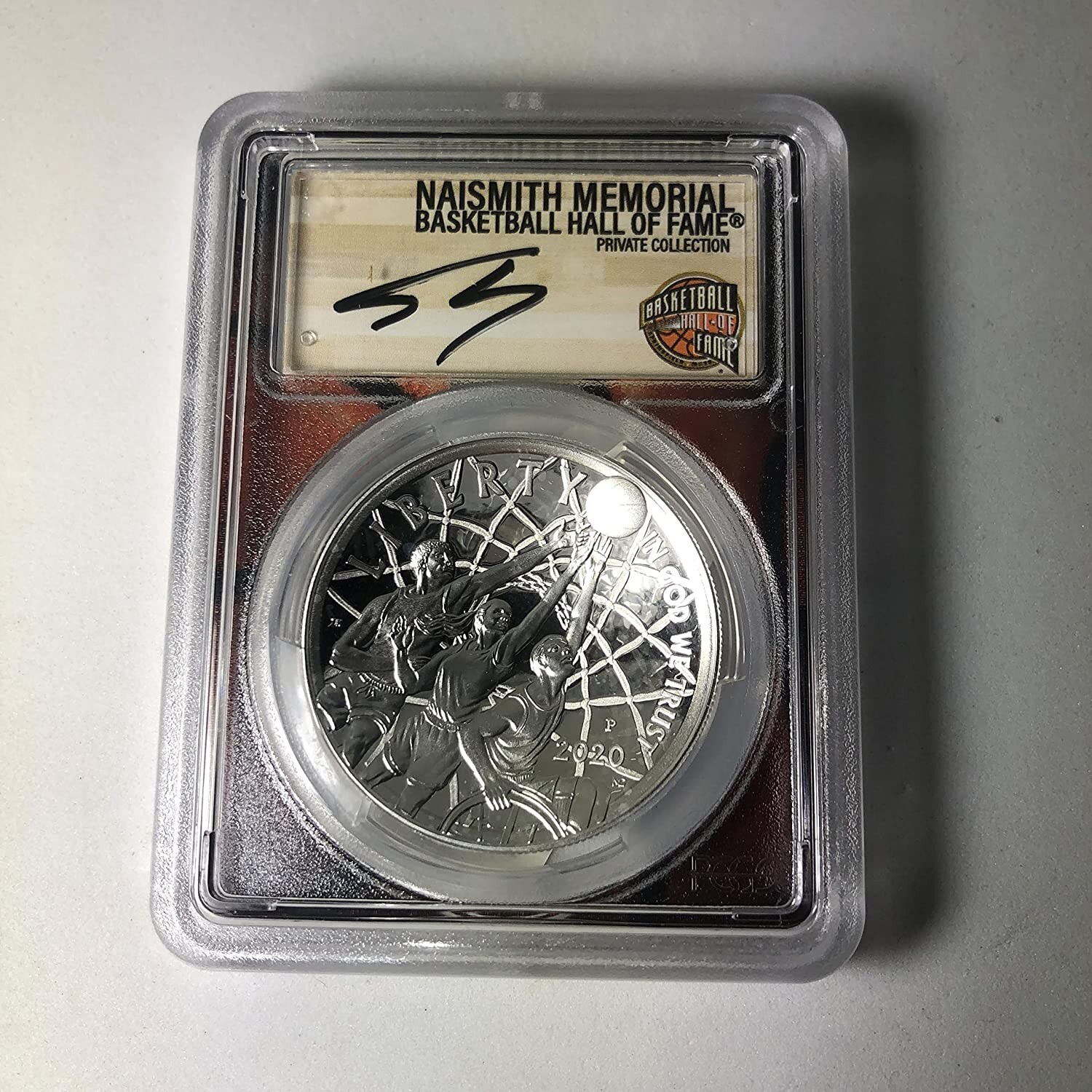 Shaquille O'Neal Signed Silver Commemorative Coin Basketball Hall of Fame RARE!