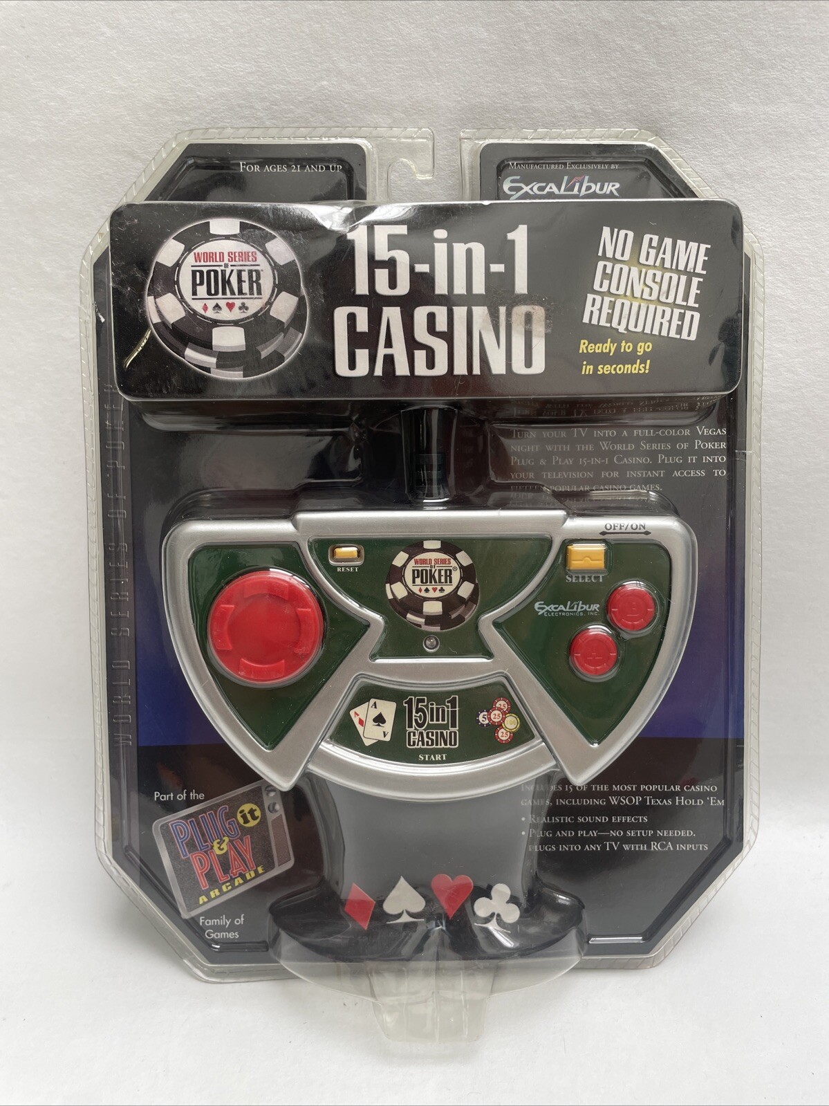 Excalibur " WORLD SERIES OF POKER 15 IN 1 Plug n PLAY ( 15 CASINO GAMES )