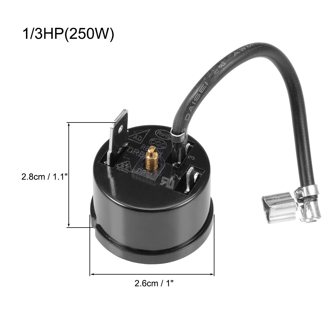2Pcs Refrigerator Thermal Overload Protector 1/3HP 250W Compressor Replacement