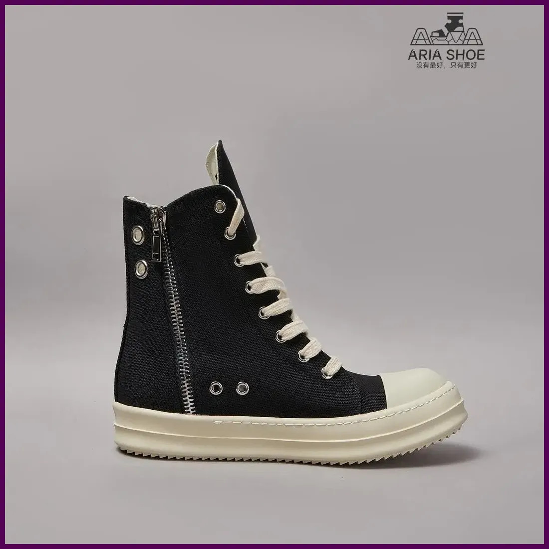 rick High-top shoes men's canvas board shoes short boots owens