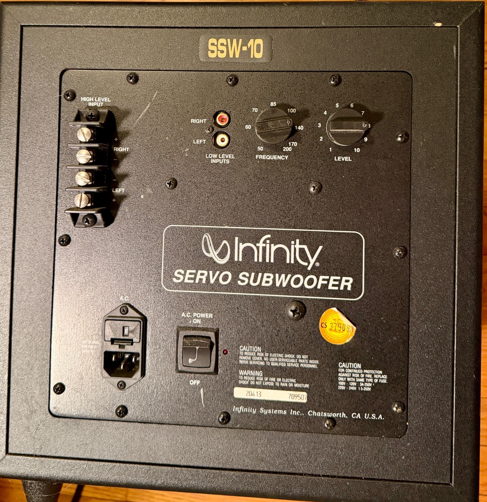 Infinity SSW-10 Subwoofer