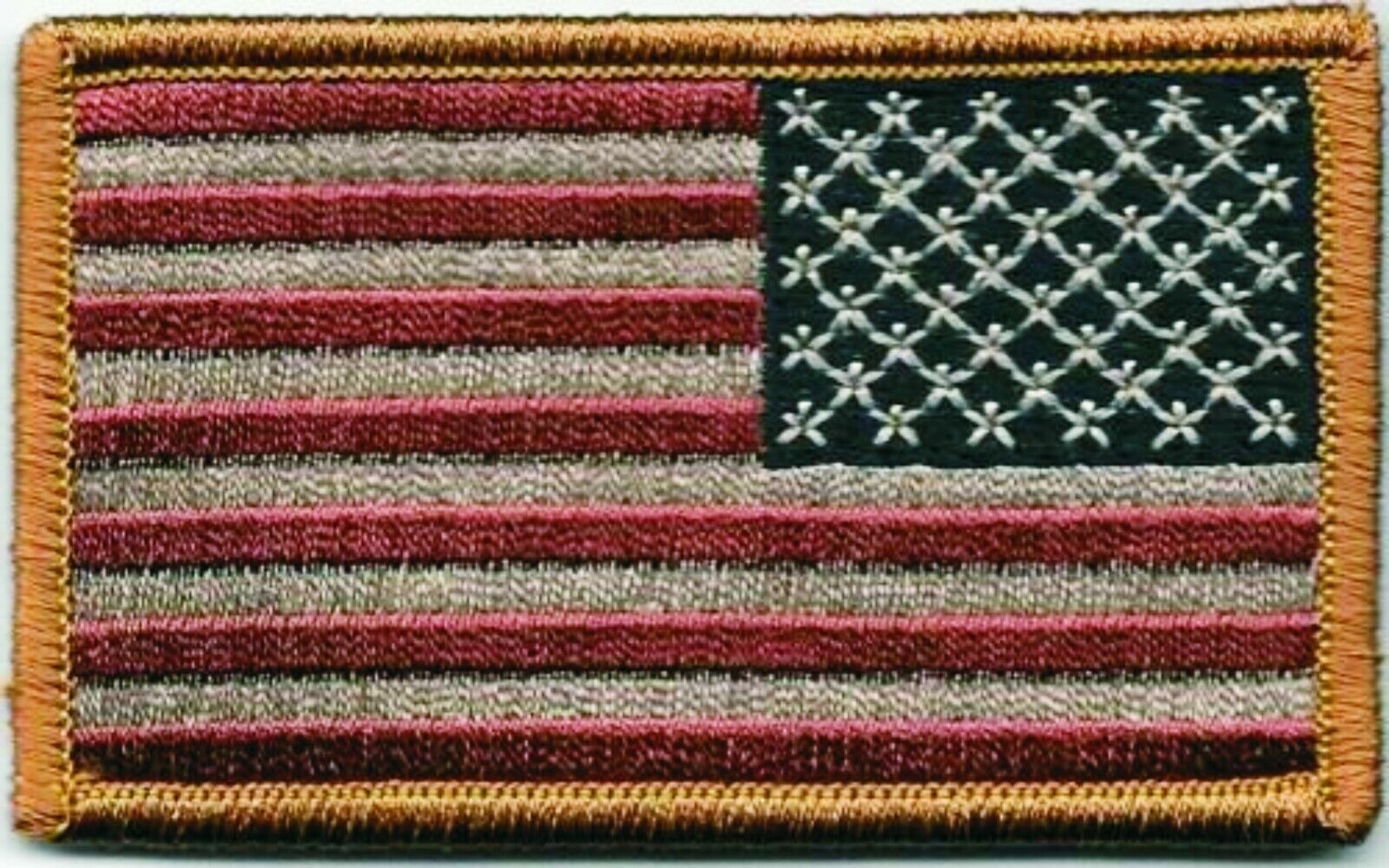Reversed United States US Flag Faded Vintage Look Hook Embroidered Patch
