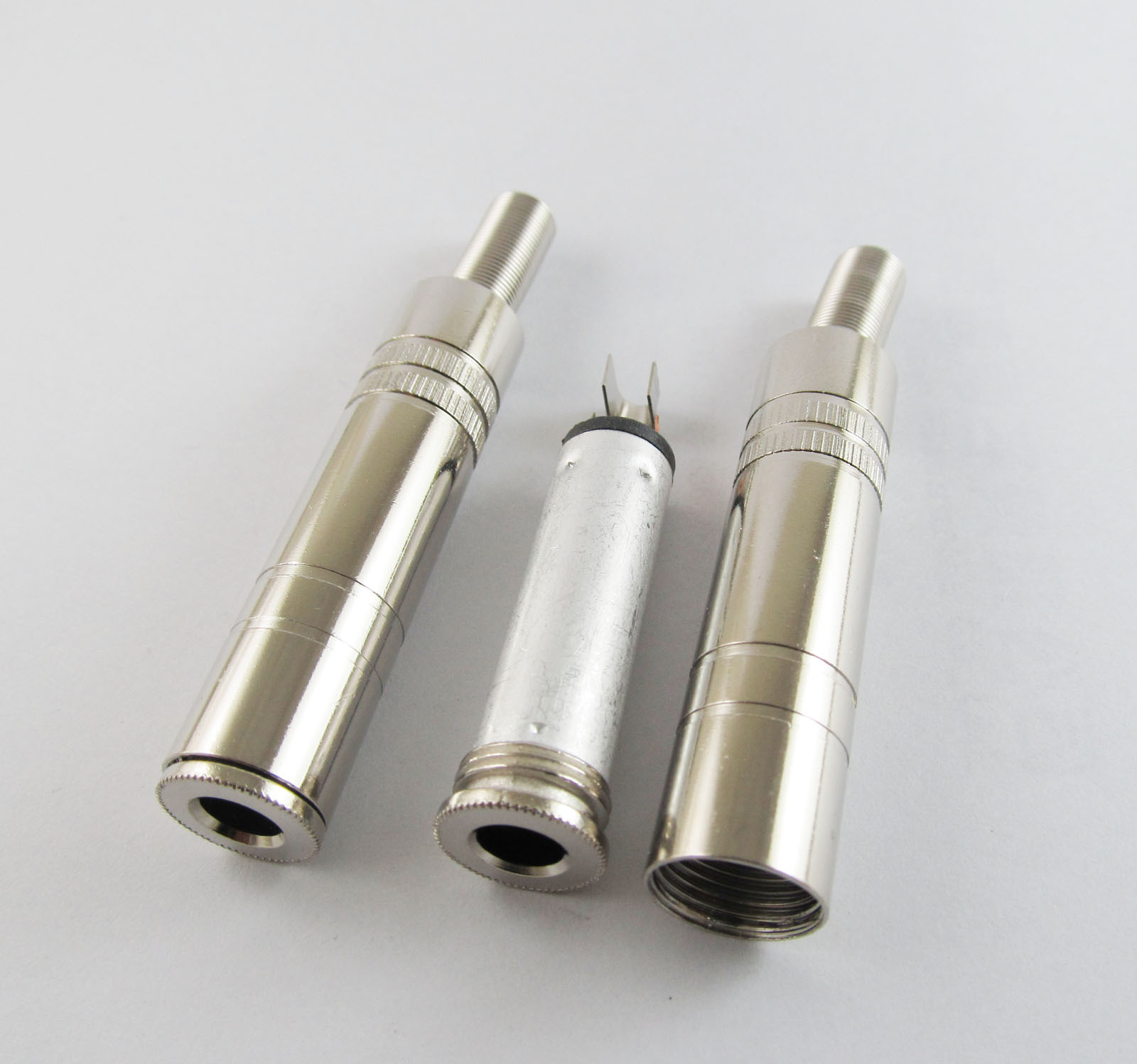 6.35mm Female 1/4" Stereo Jack Audio Cable Nickel TRS Connectors Metal Adapter