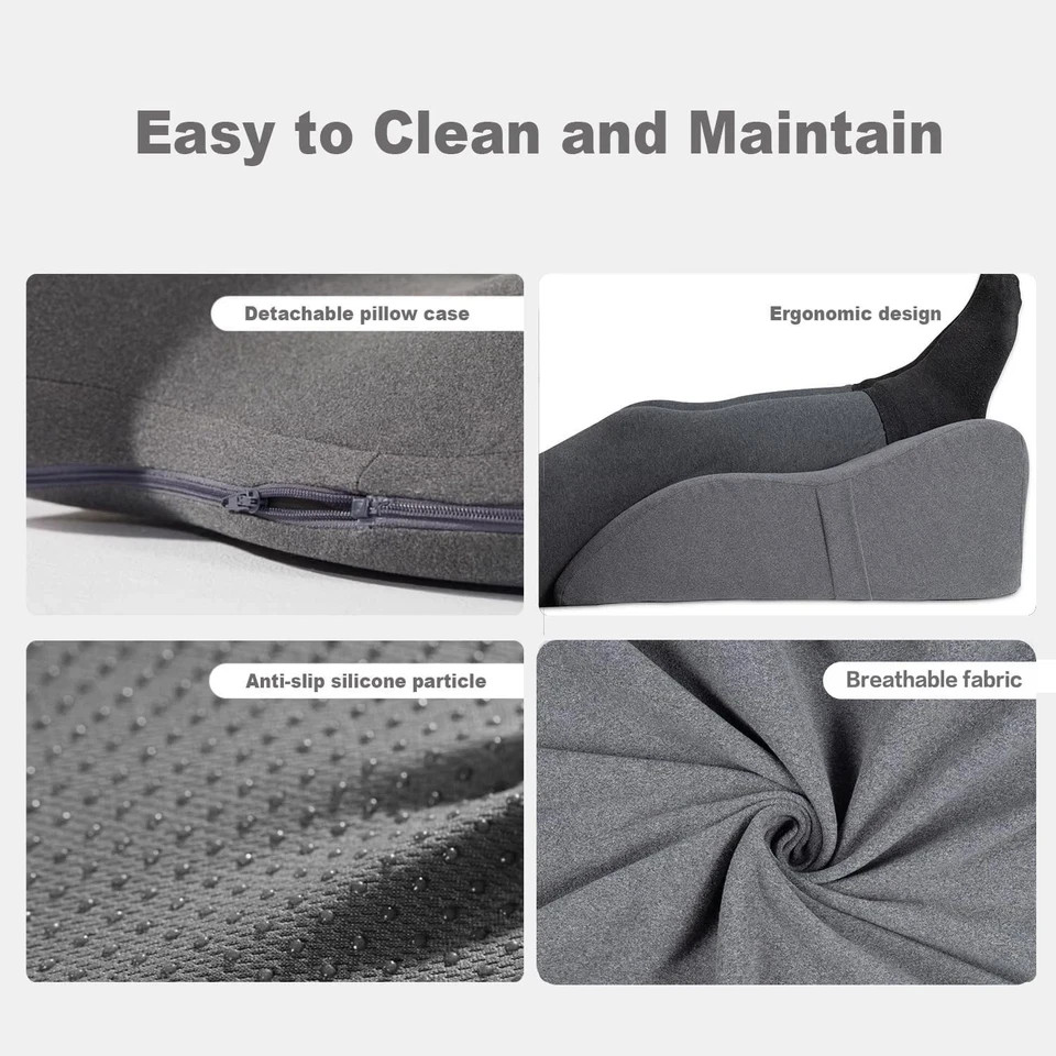 Leg Elevation Pillow with Soft Memory Foam, Wedge Pillow for Reading, Rest, S...