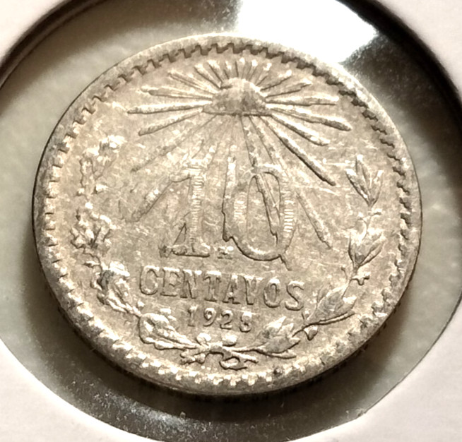 1928  Mexico 10 Centavos Coin-Km#431 - .720 Silver-Combined Shipping  (SI#0237)