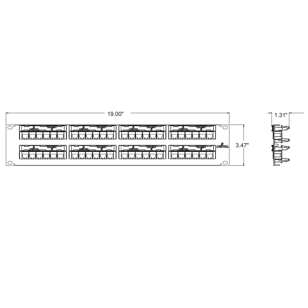 Leviton 5G596-U48 Cat 5e Flat 110-Style 48-Port 2RU Patch Panel Black