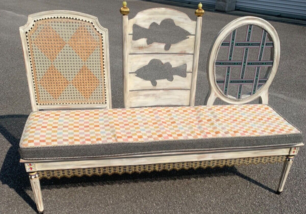 MacKenzie Childs Triplicity Bench - New - delivery
