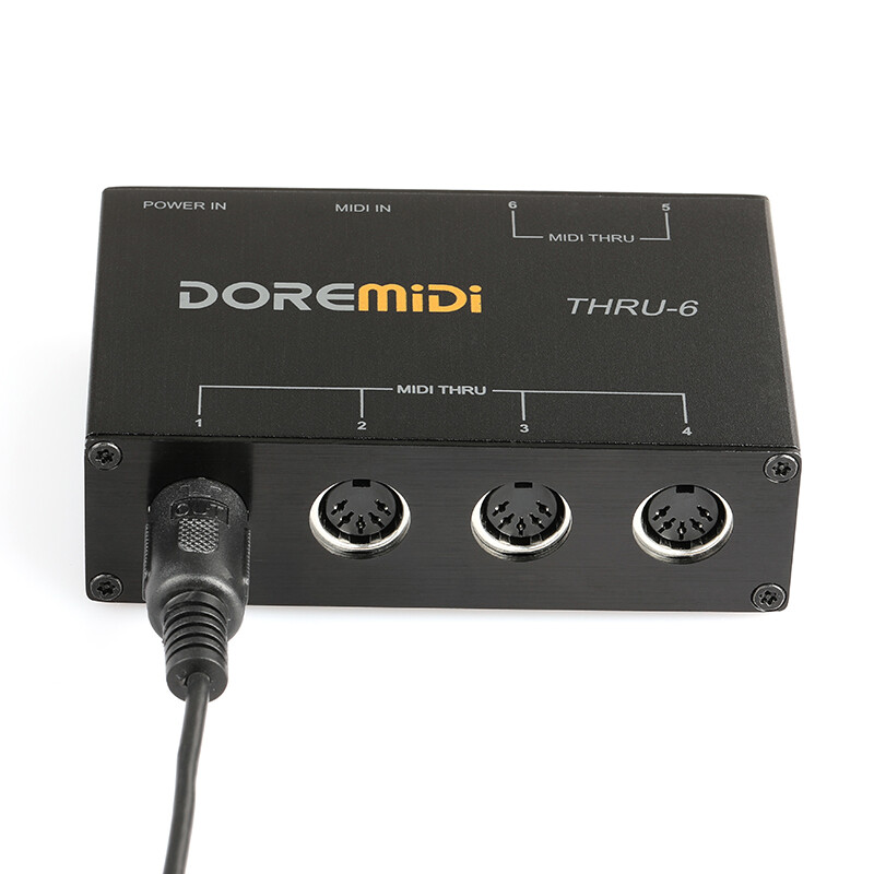 DOREMIDI THRU-6 MIDI Box 16 Channels 6 Output 1 Input 5 Pin MIDI Interface
