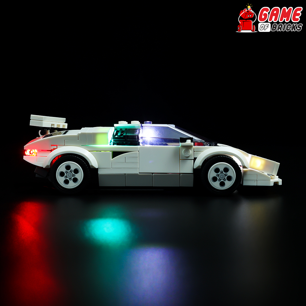 LED Light Kit for Lamborghini Countach - Compatible with LEGO® 76908 Set