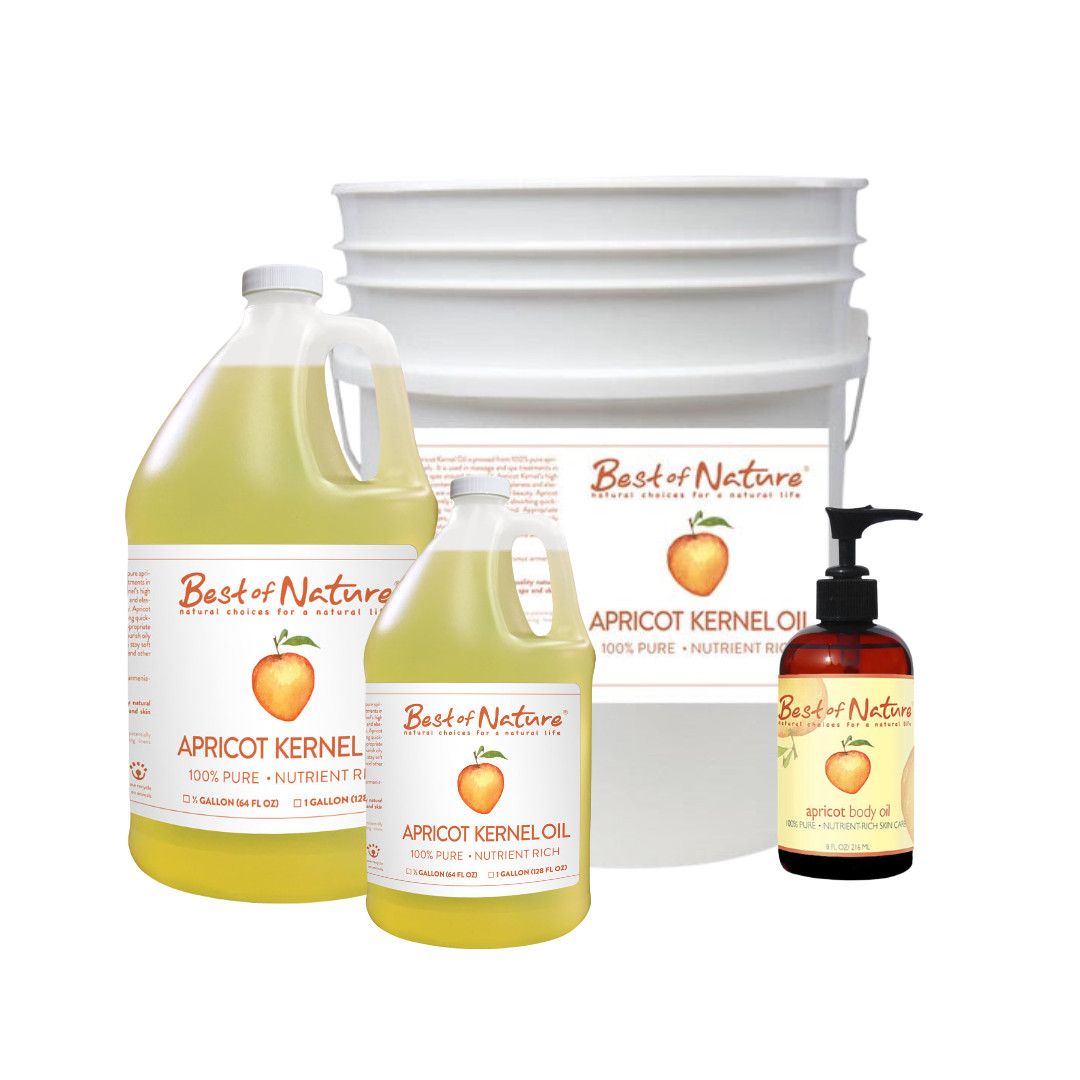 Apricot Kernel Oil - 100% Pure Cold Pressed- Massage Oil - For Skin, Hair & Face