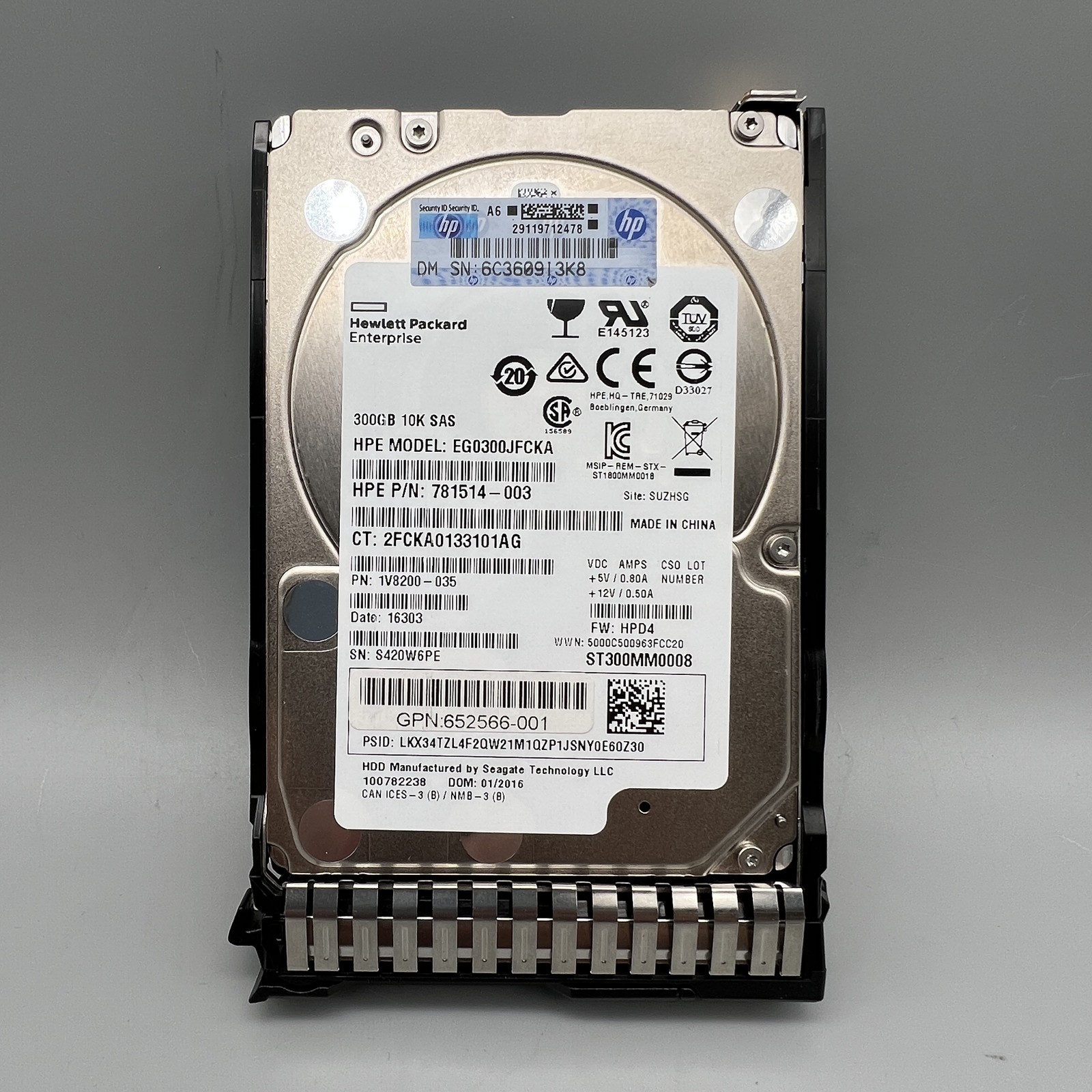 HP 300GB 10K SAS 6Gbps Hot-Pluggable Dual Port 652566-001 781514-003 693569-001