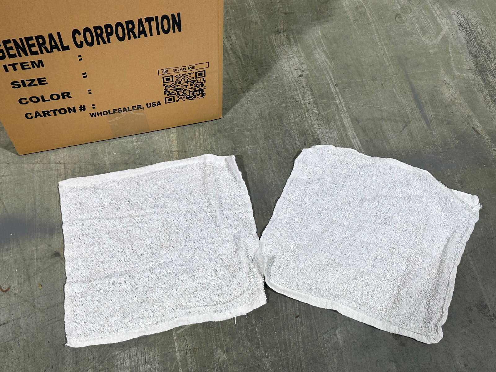 White Terry Wiping Rags & Multi-purpose Cleaning Painter Towels 50 LBS / Box