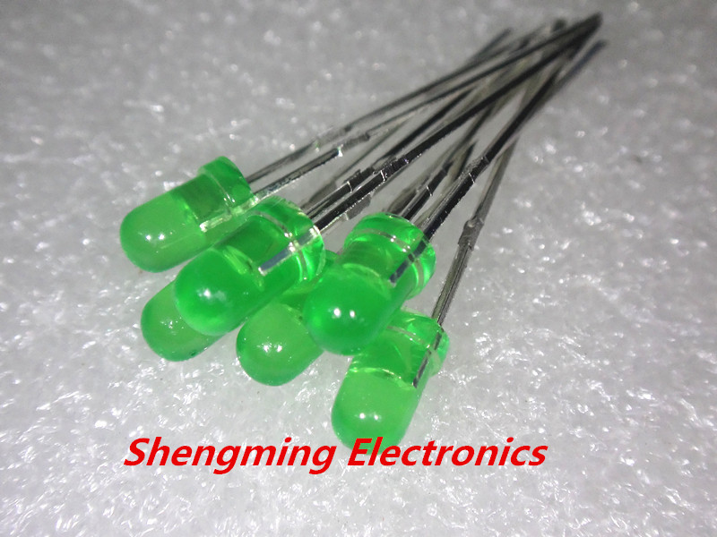 100pcs F3 3mm Green Round LED Light LED