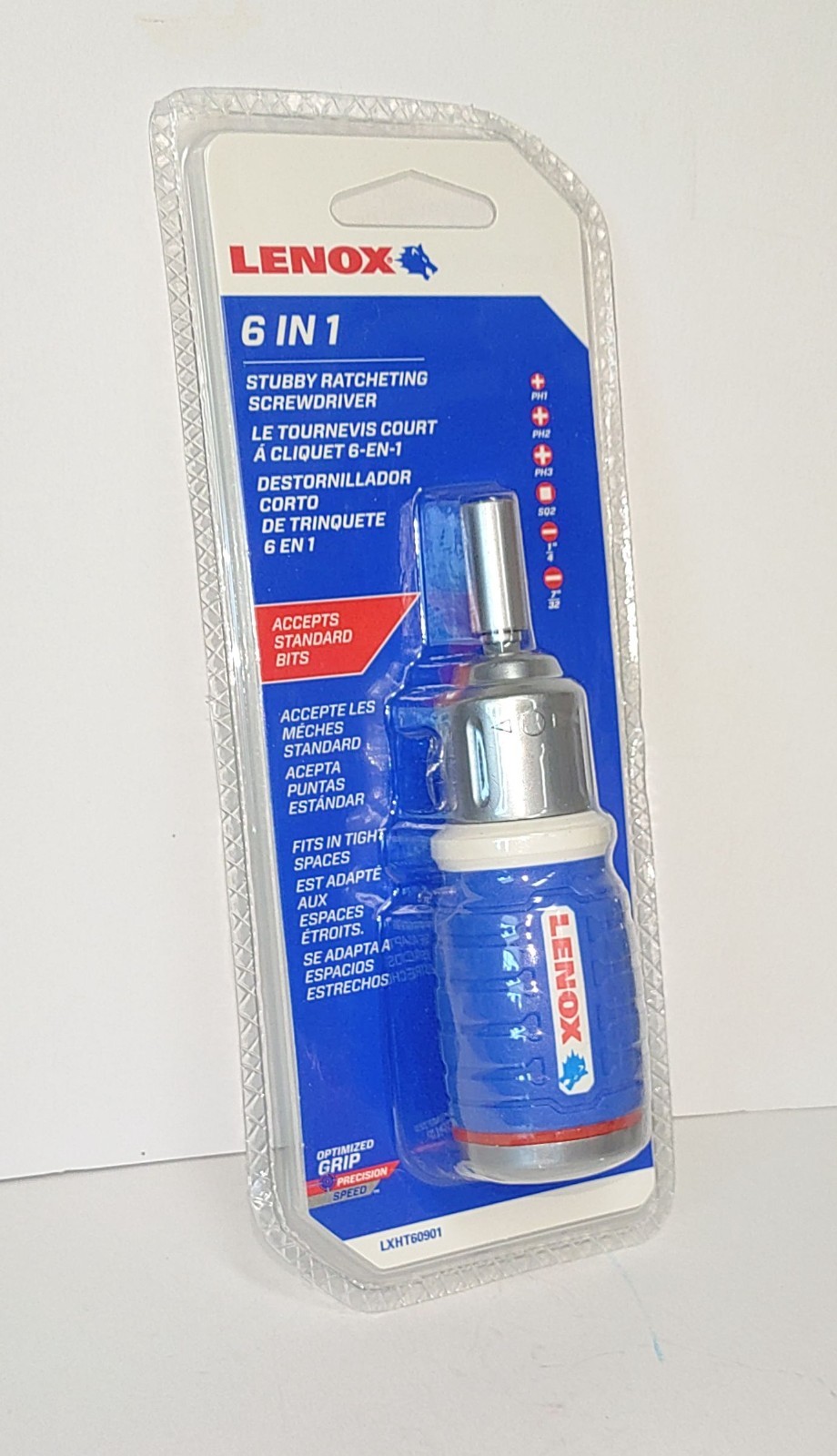 Lenox 6 in 1 Stubby Ratcheting Screwdriver LXHT60901 New Sealed