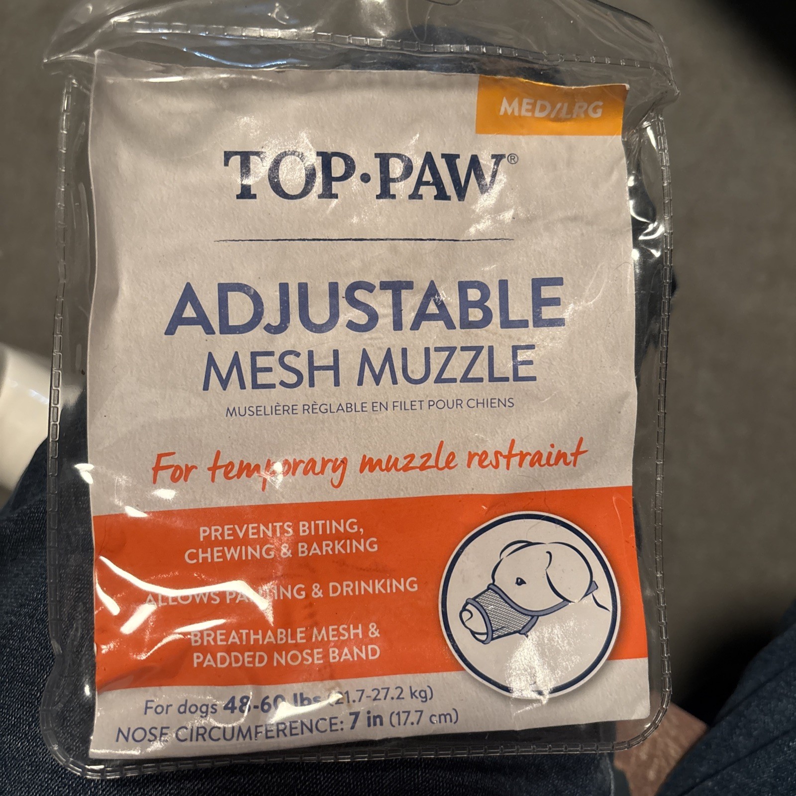 Dog Muzzle Mesh Top Paw  Medium Large New Dog Training