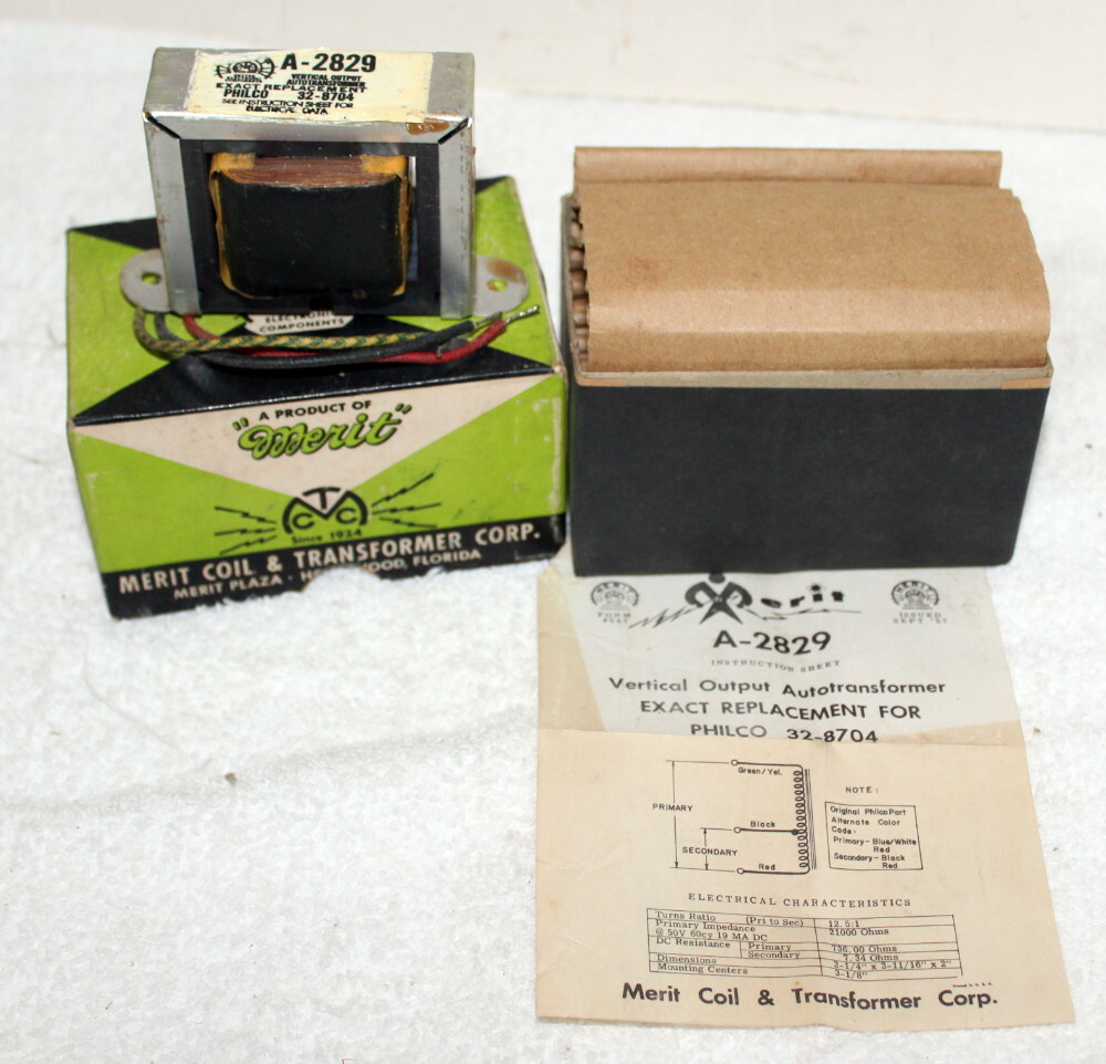 Vintage Merit A-2829 Vertical Audio Output Transformer ~ NIB