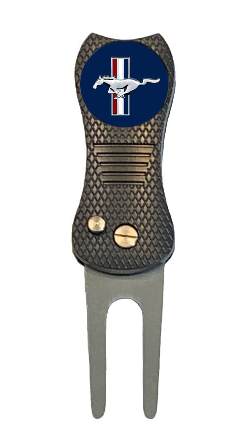 Ford Mustang Pony Golf Ball Marker + Premium Switchblade Divot Tool