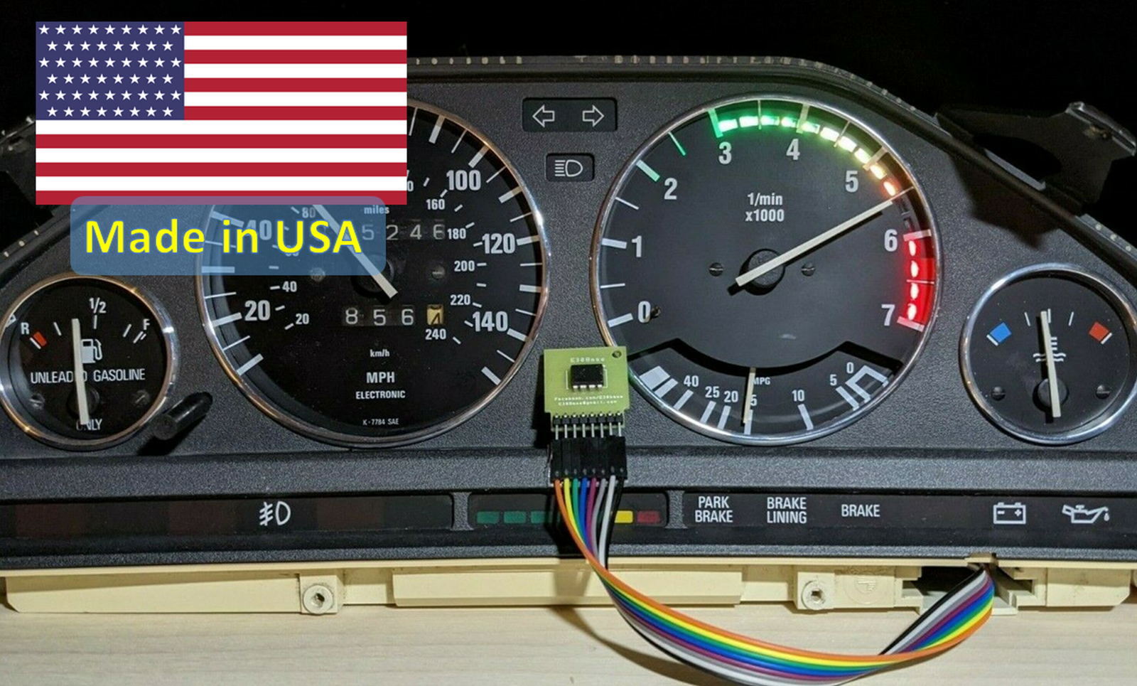BMW E30 Swapped 6 Cylinder Engine with "7K" RPM Cluster Coding Plug Stick HML087