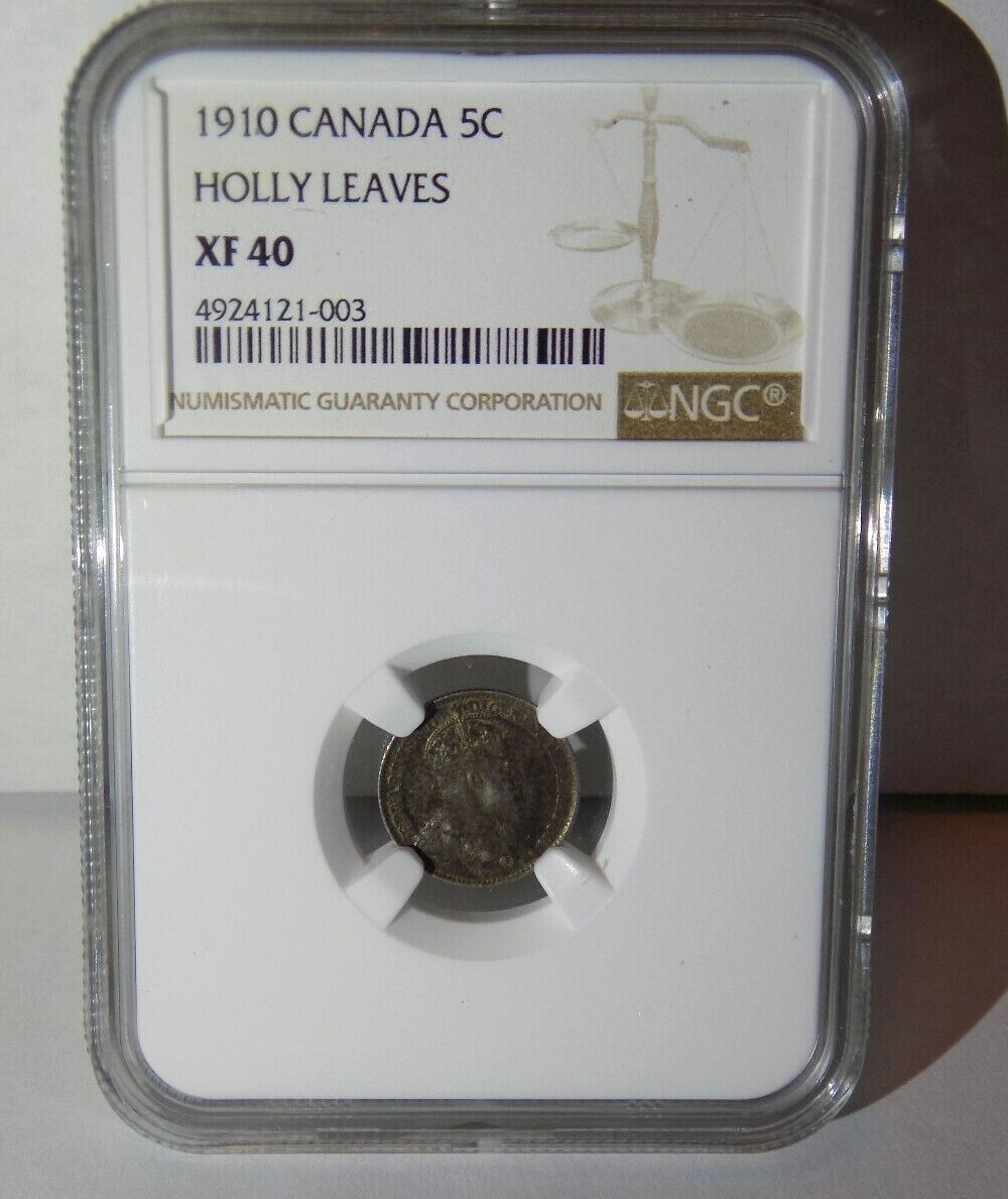 CANADA Canadian 1910 5C NGC XF40 XF 40 FIVE 5 CENT Graded Certified Coin