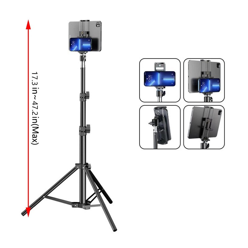 Heavy Duty 7-11in Tablet Floor Tripod Stand Adjustable 47.2" for iPhone iPad Pro