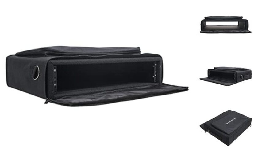 Portable Soft Rack Case with 14" Rackable Depth, Plywood Rack 2U Rack Bag