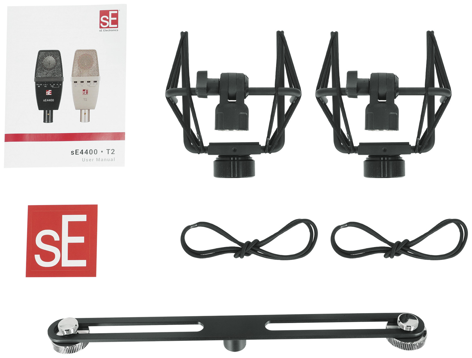 2) Se Electronics T2 Studio Recording Microphones w/Titanium Capsules+Mount+Case