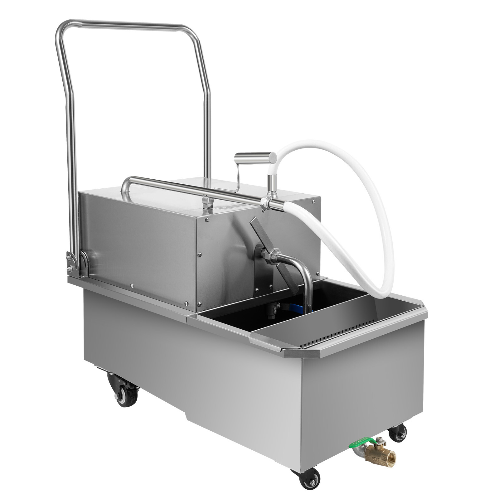 Commercial Fryer Oil Filter Cart Machine 55L Kitchen Oil Filtration System 550W