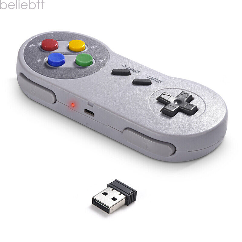 2 Pack Wired/ Wireless SNES USB Controller Gamepad Joystick Super Classic for PC