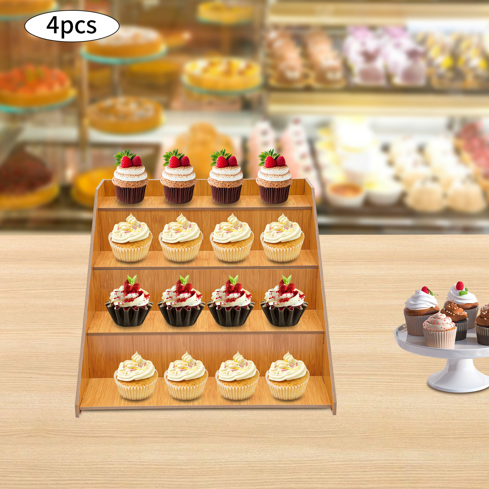 4 Pcs Retail Display Rack, 4 Tier Display Rack, Tabletop Display Stand
