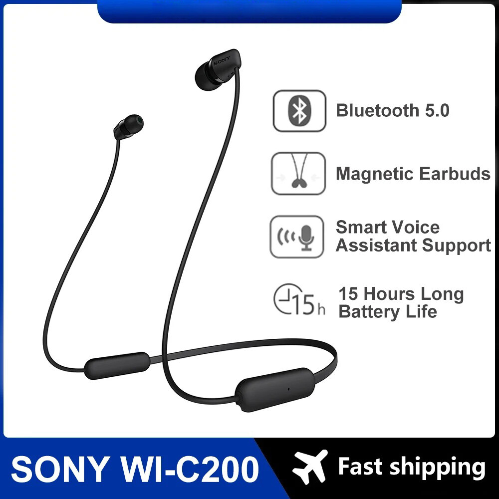 WI-C200 Wireless In-ear Stereo Magnetic Sports Headset Bluetooth 5.0 Microphone