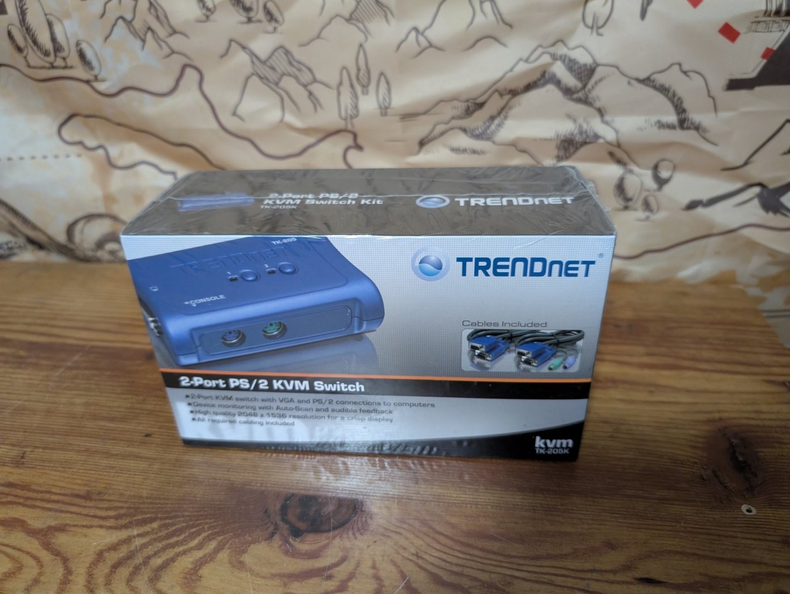 TrendNet 2-Port PS/2 KVM Switch (New, Sealed)