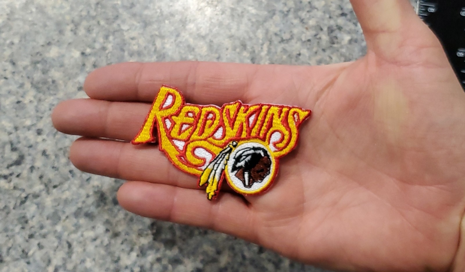 Washington Redskins Vintage Style Script Patch. Embroidered. Iron On. 3"x2"