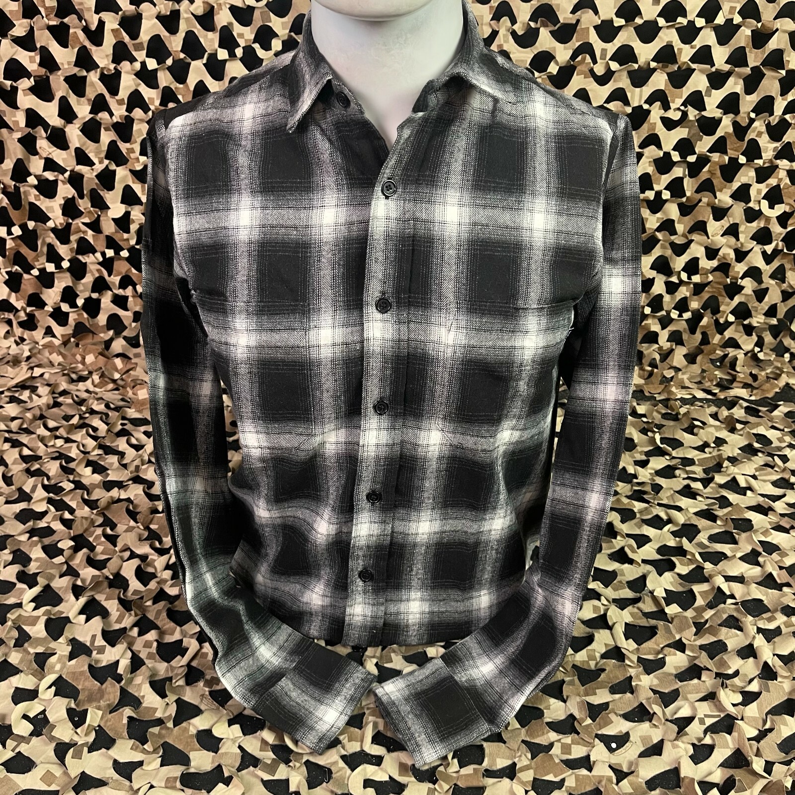 NEW HK Army Collide Button Up Flannel - Black - Small