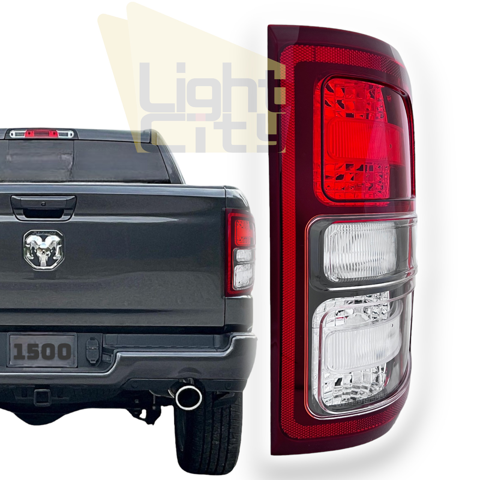 For 2019-2023 Ram 1500 Incandescent w/ Black Bezel Passenger Side Tail Light RH