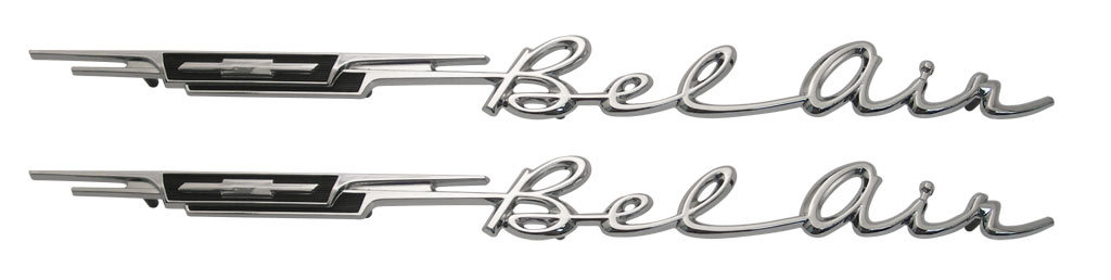 1962 62 Chevy Belair Rear Quarter Emblem Bel Air Pair