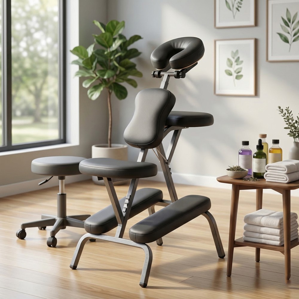 Portable Massage Chair for Tattoo and Spa with Adjustable Face Cradle