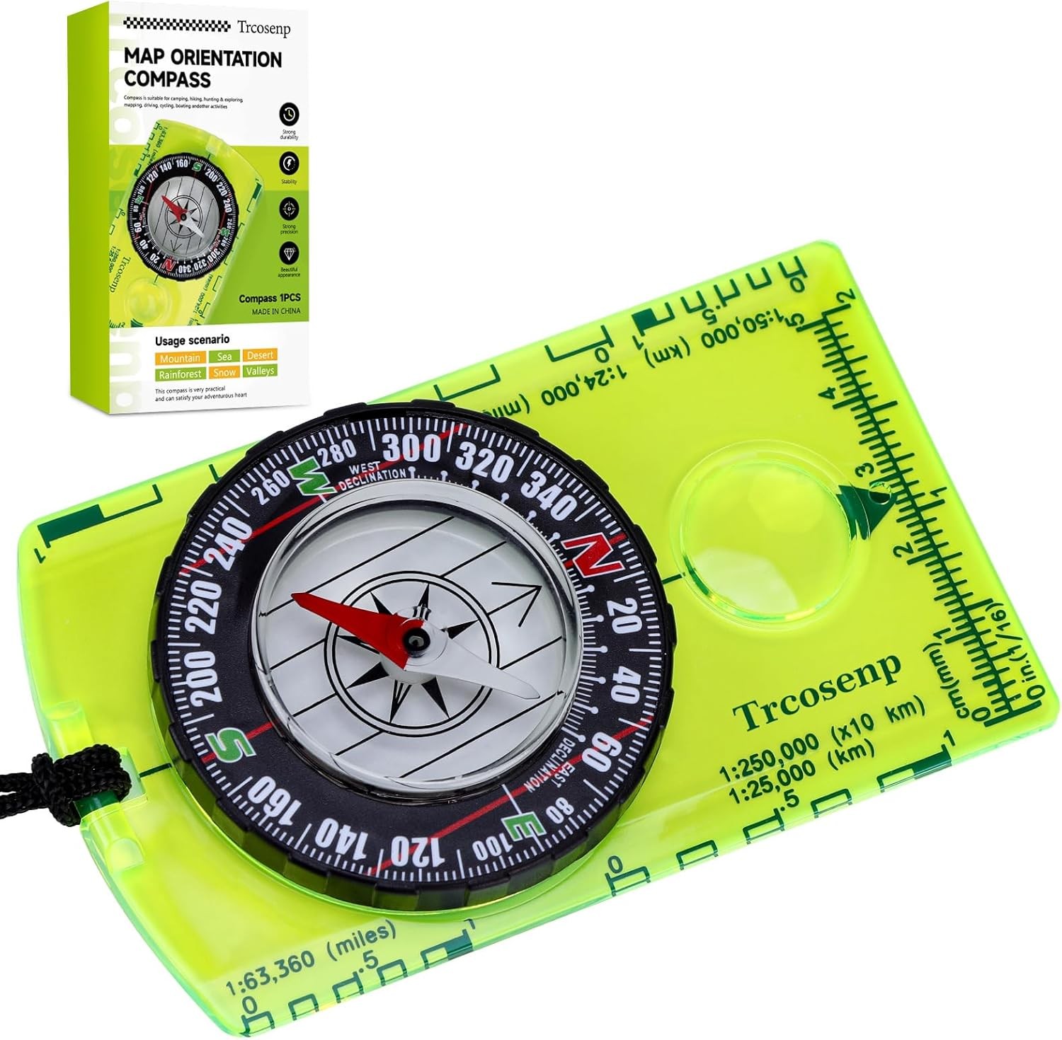 Orienteering Compass, Hiking Survival Compas, Compasses Kids for green