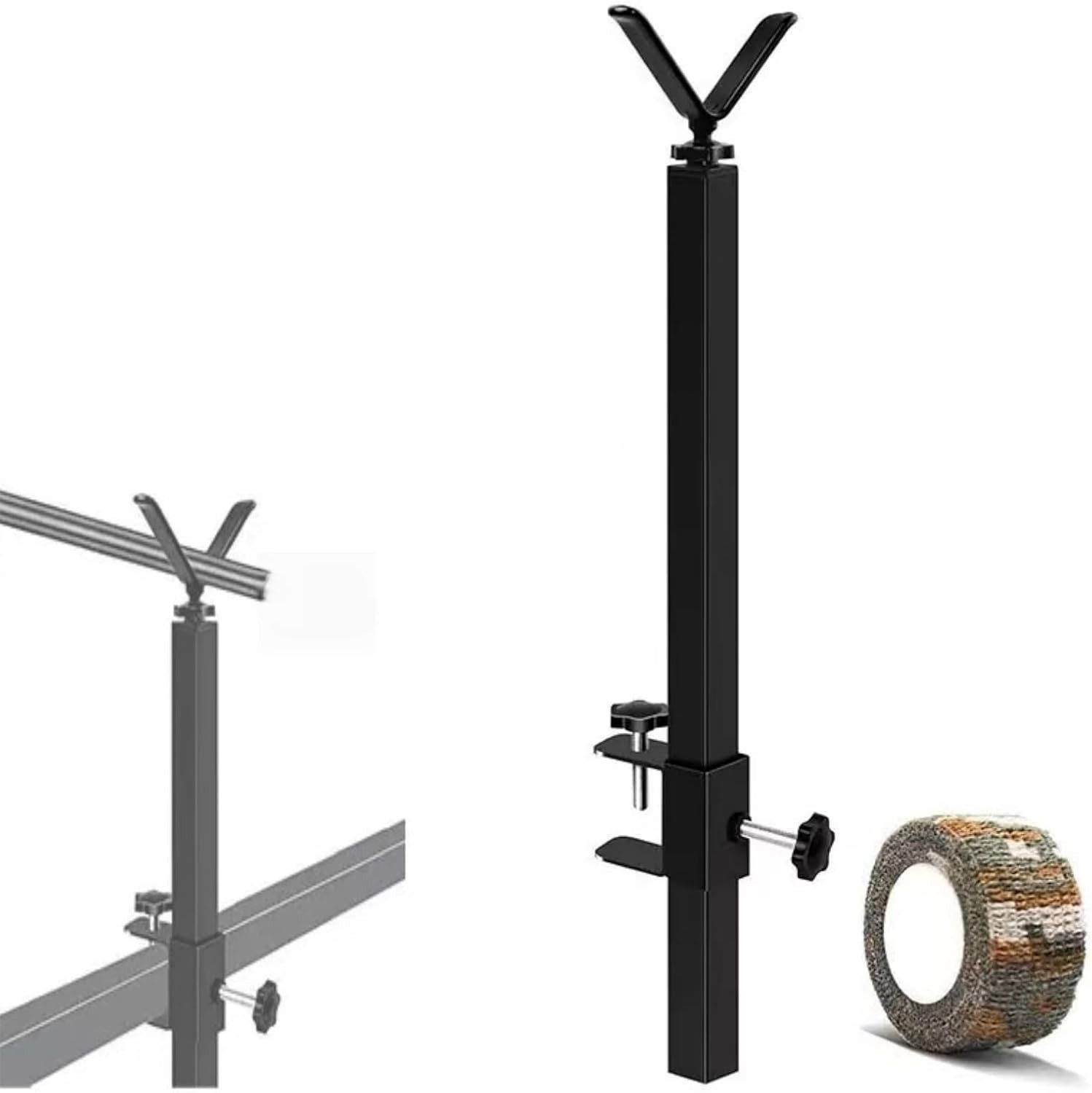 Adjustable Tree Stand Stabilizer with Y-Shaped Support Sticks - Portable Metal B