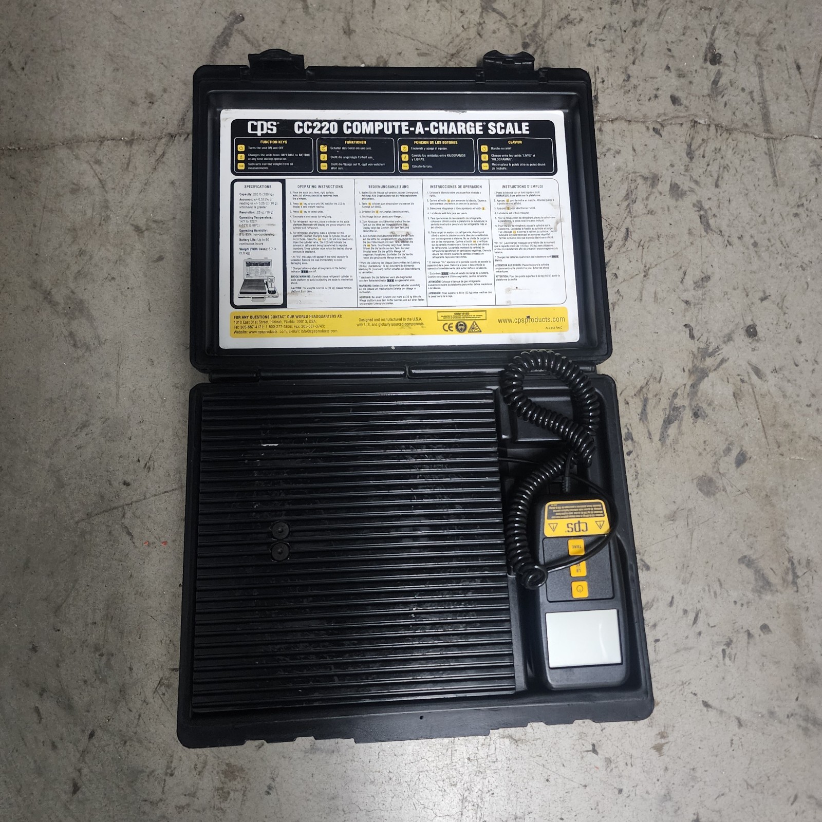 CPS CC220 Compute-A-Charge Refrigerant Charging Scale Used