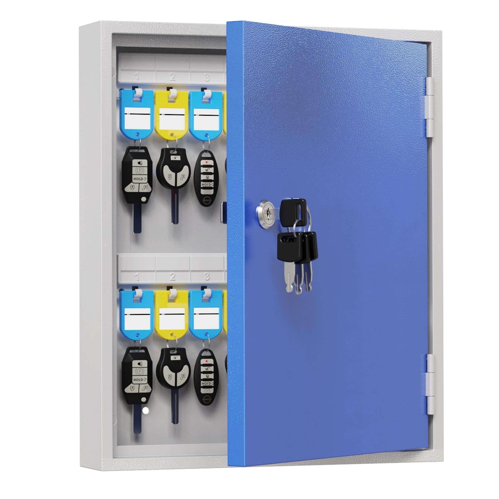 32-Keys Key Lock Box – Wall Mounted Key Cabinet with Key Lock, Writable Key R...