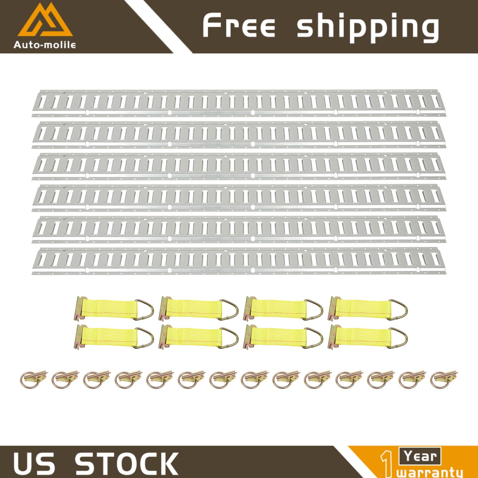 Heavy Loads For Trucks Vans Trailer 5' E Track Tie Down Rail System 28 Pack