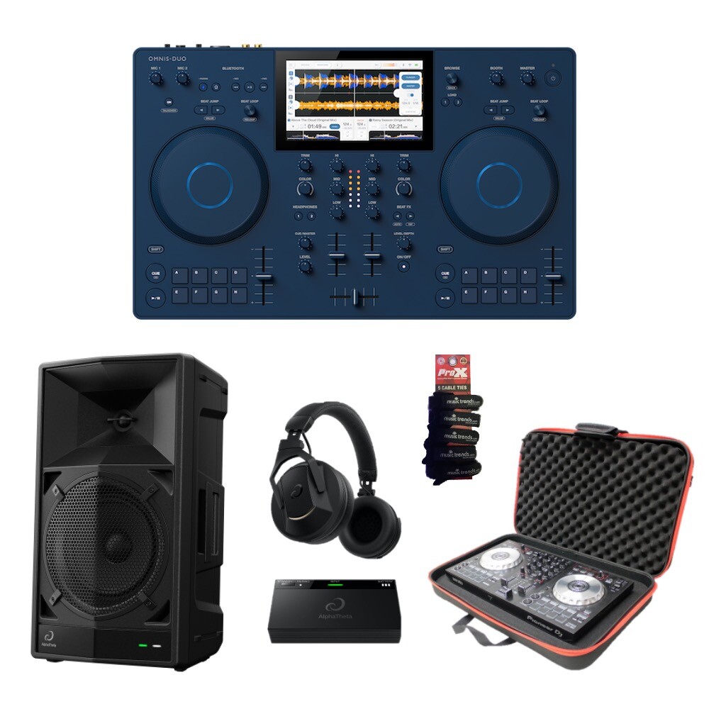 AlphaTheta OMNIS-DUO DJ system w/ Carry Bag + WAVE-EIGHT Speaker + HDJ-F10