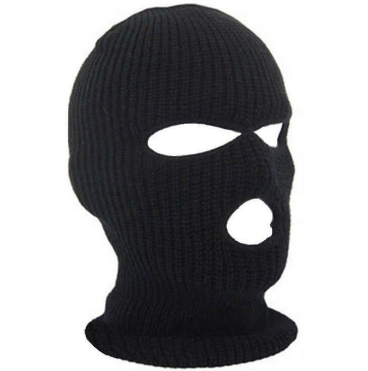 3 Pcs Winter Ski Face Mask 3 Hole Balaclava Hood Beanie Tactical Warm Black Hat