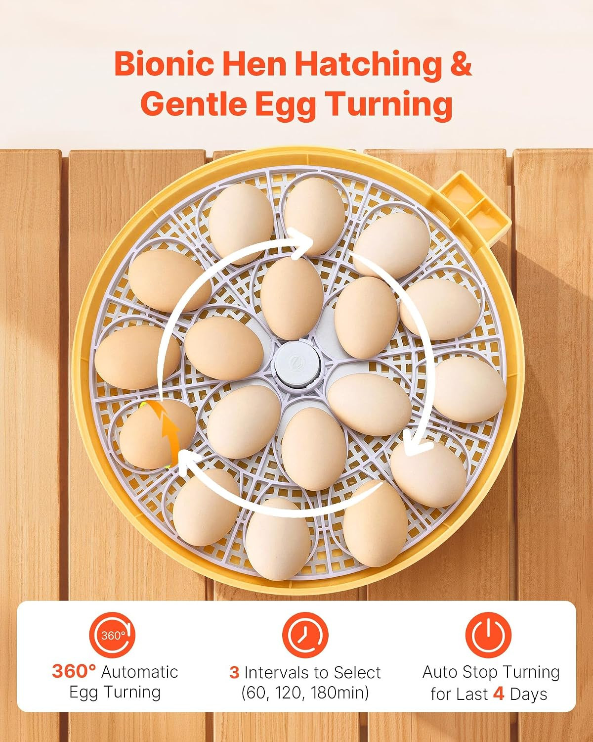18 Egg Incubator, Automatic Egg Turner with LED Candler, Temperature & Humidity