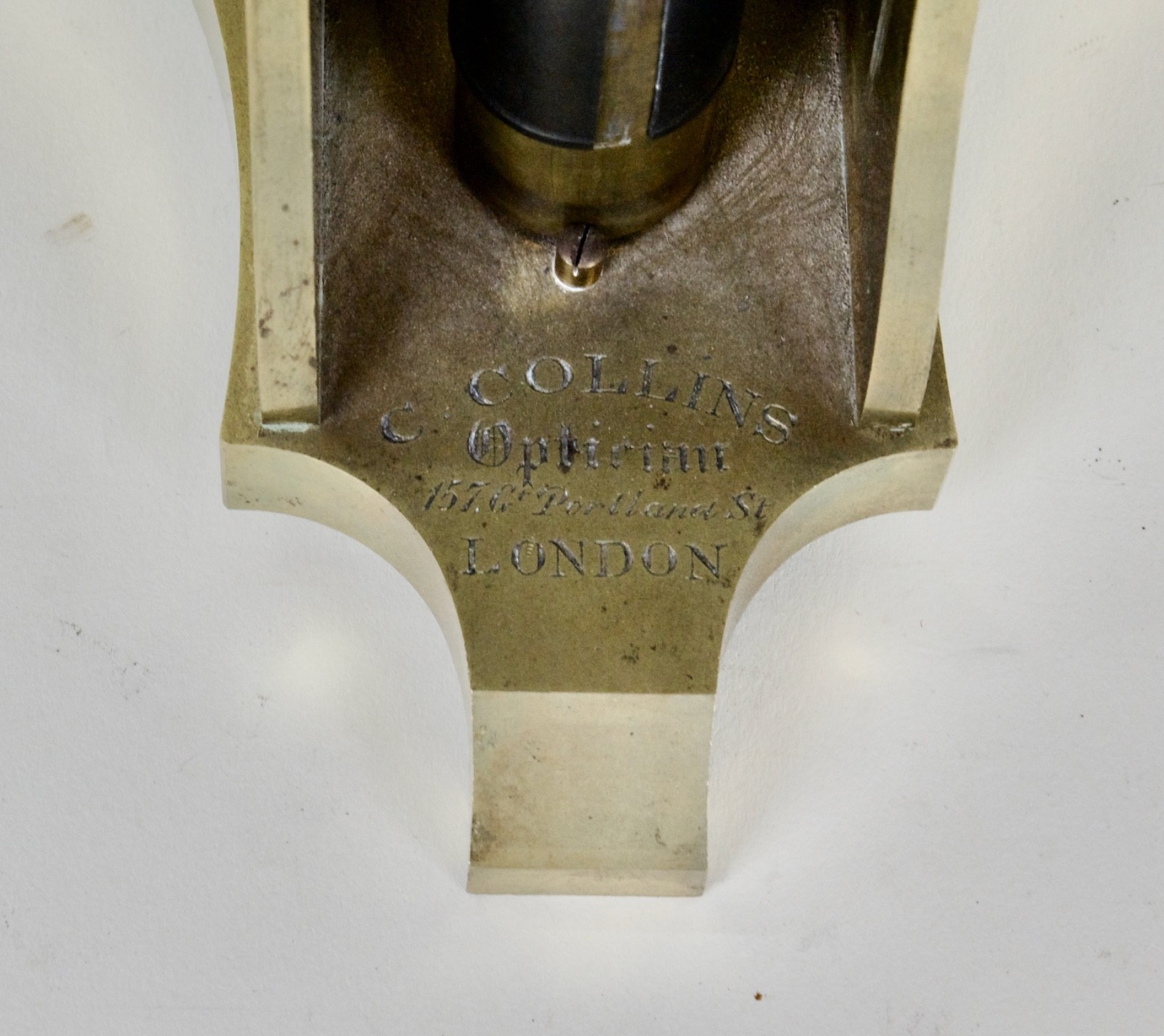 Antique C. Collins Binocular Brass Microscope - London, c. 1875
