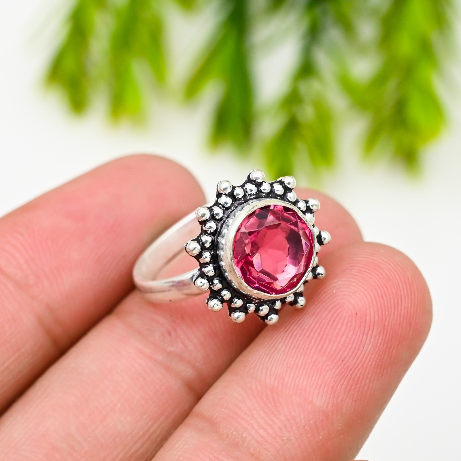 PInk Tourmaline Gemstone 925 Sterling Silver Ring Handmade Jewelry Ring Gift