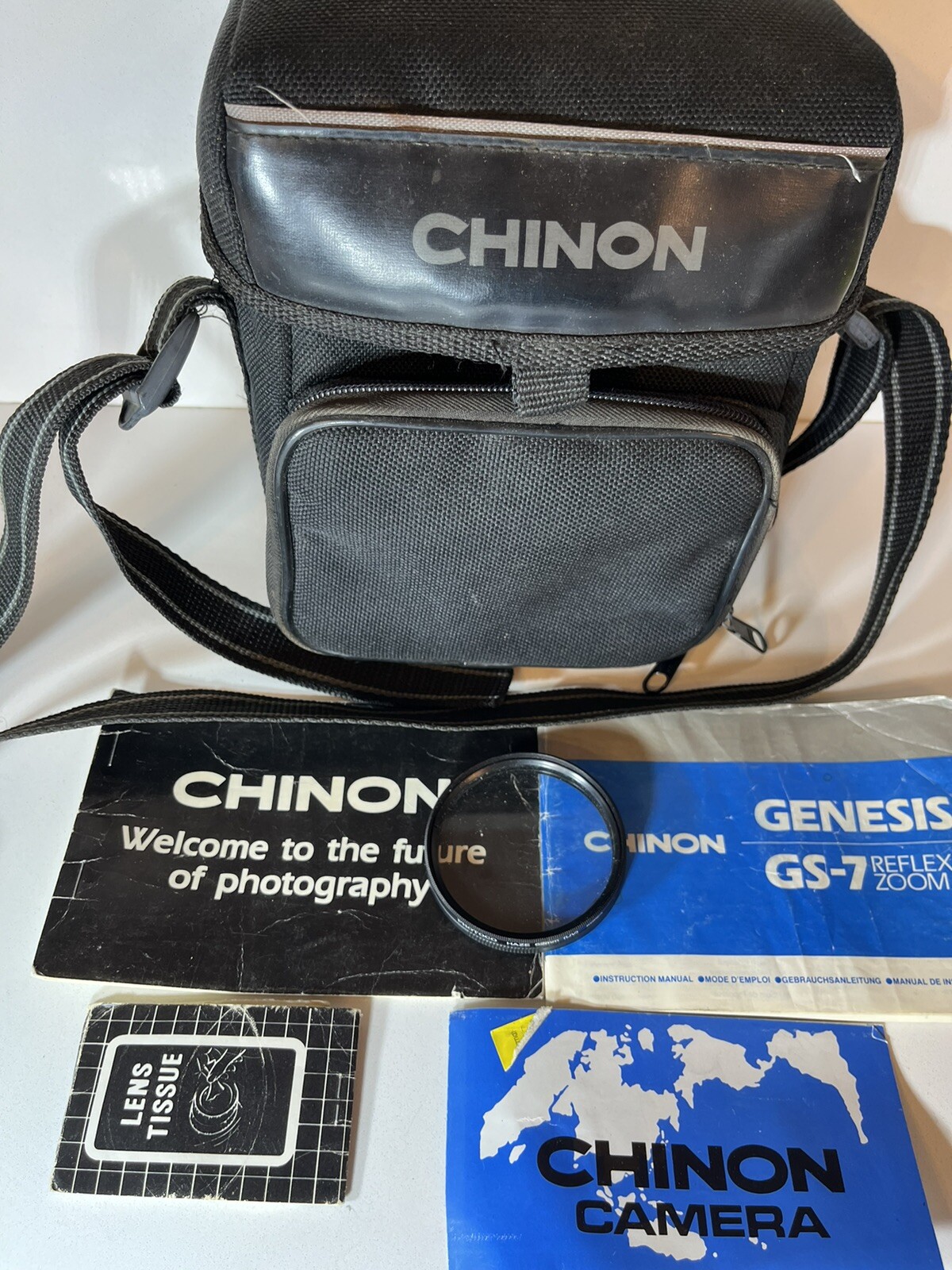 VTG Camera Case & Manuals Chinon Photoco Haze 62mm (UV) Filter- No Camera