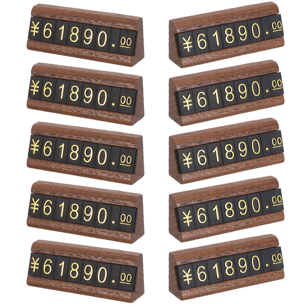 Jewelry Price Display Blocks Number Tags Wood Plastic Reusable for Retail
