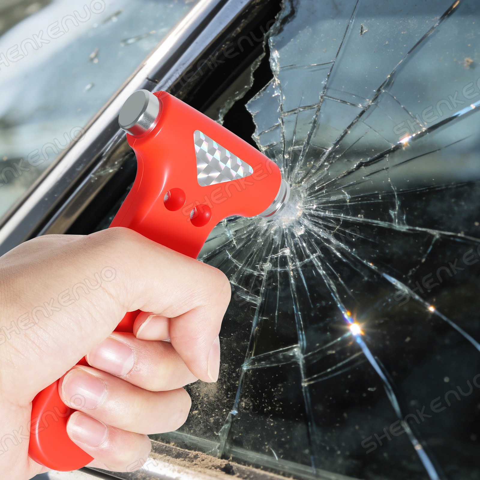Multi-Function Car Safety Hammer – Emergency Window Breaker & Seatbelt Cutter